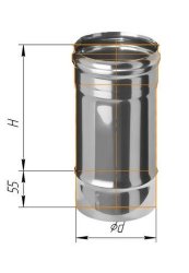 Дымоход Феррум нержавеющий (430/0,8 мм), ф115, L=0,25м